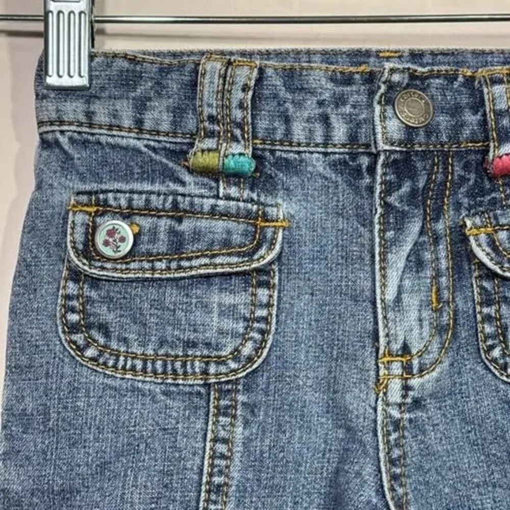 Vintage Carter’s 2T Toddler Girls Jeans Floral Bird Embroidery Y2K Denim